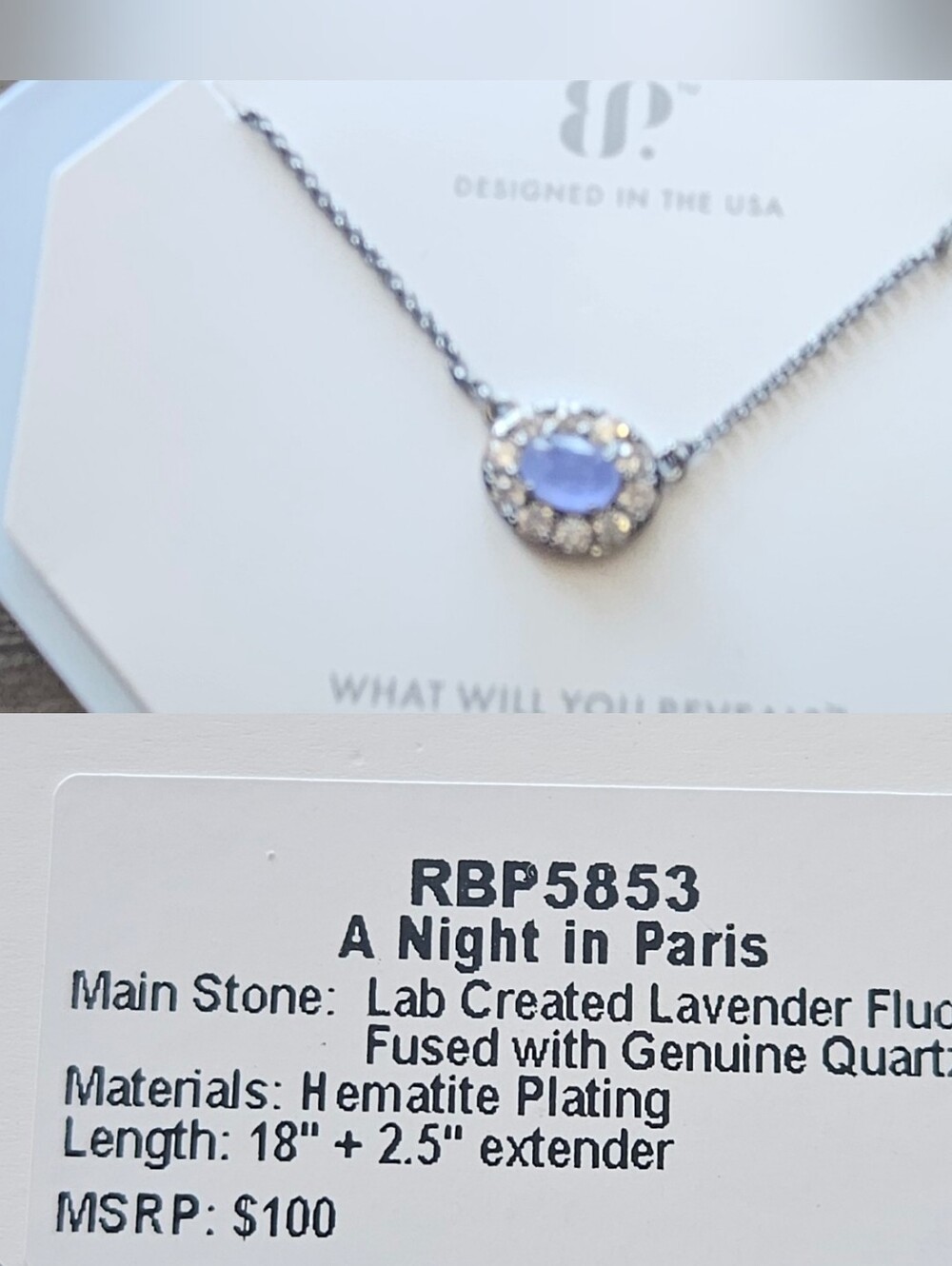 Bomb Party A Night in Paris Lavender Halo Pendant Necklace